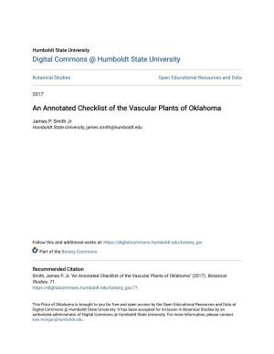 An Annotated Checklist of the Vascular Plants of Oklahoma
