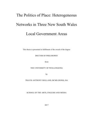 The Politics of Place: Heterogeneous Networks in Three New South Wales Local Government Areas