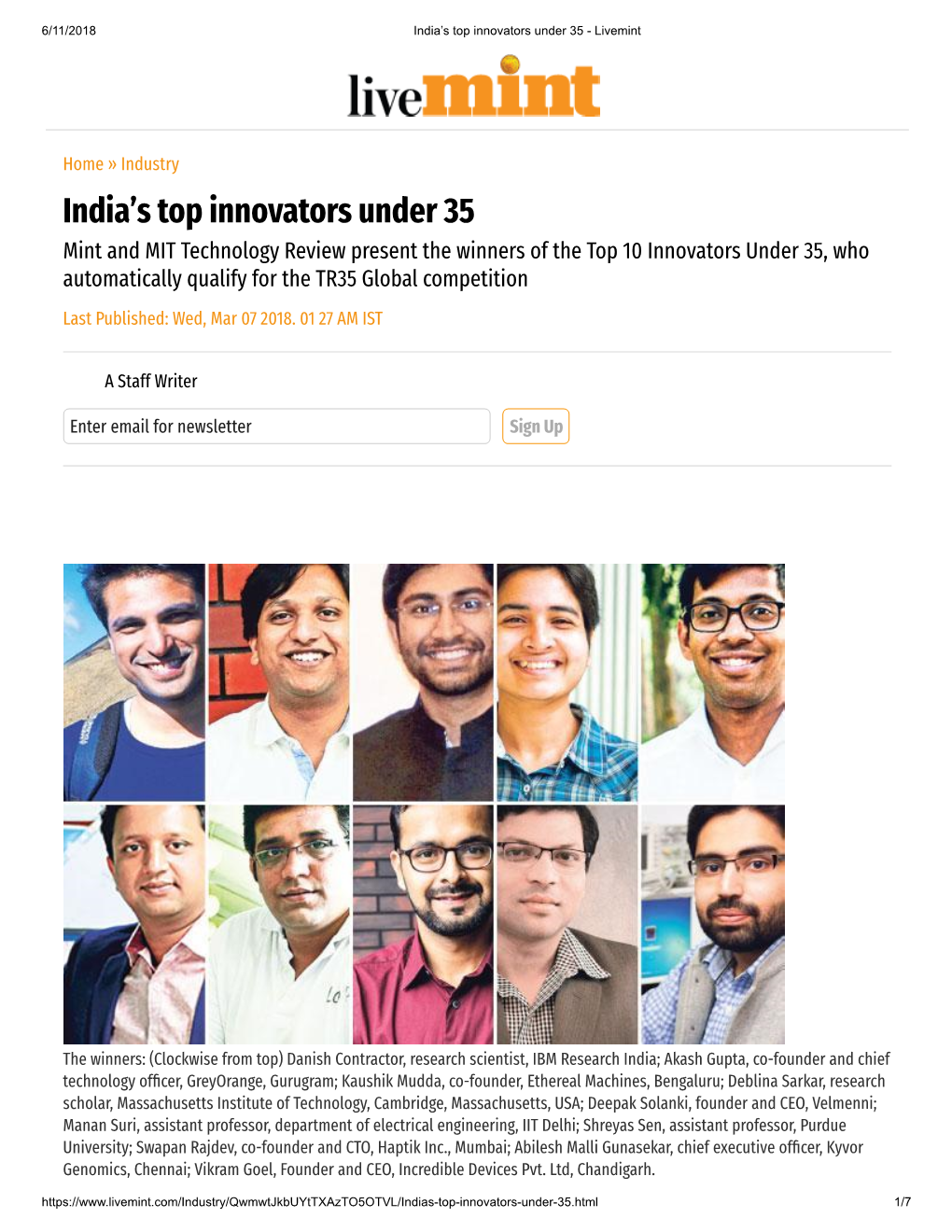 India's Top Innovators Under 35