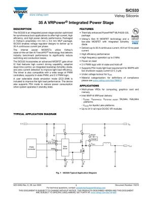 Sic533 35 a Vrpower® Integrated Power Stage