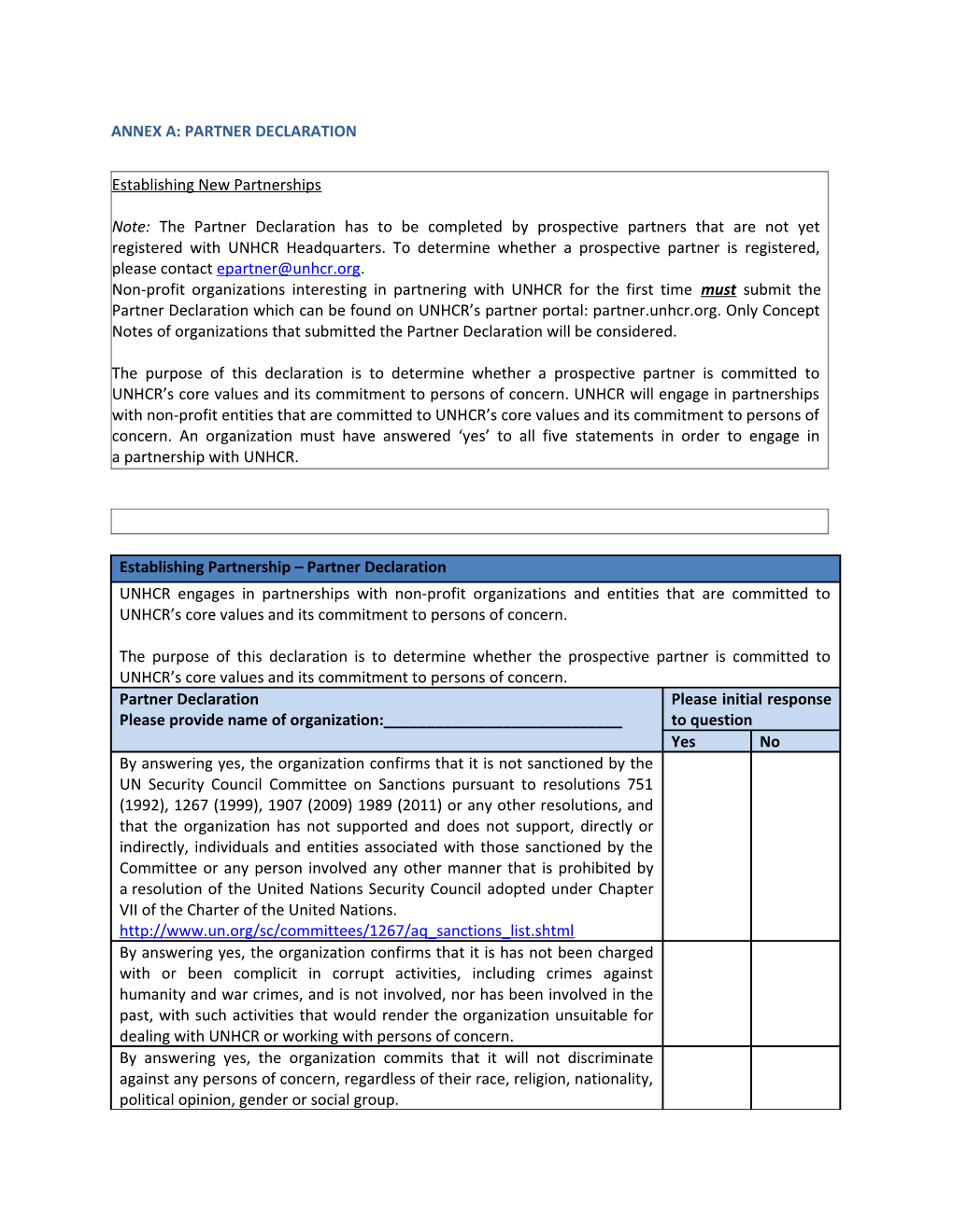 Implementing Partnership Management Guidance Note No. 1: Selection and Retention of Partners