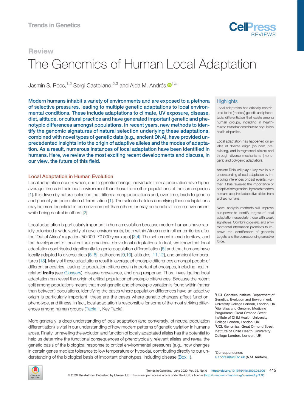 The Genomics of Human Local Adaptation
