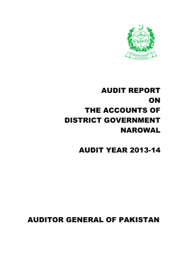 Audit Report on the Accounts of District Government Narowal