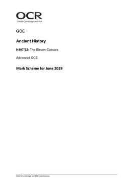 Mark Scheme for June 2019