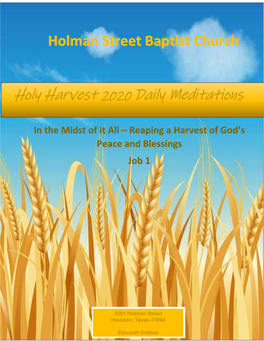 Holy Harvest 2020 Daily Meditations