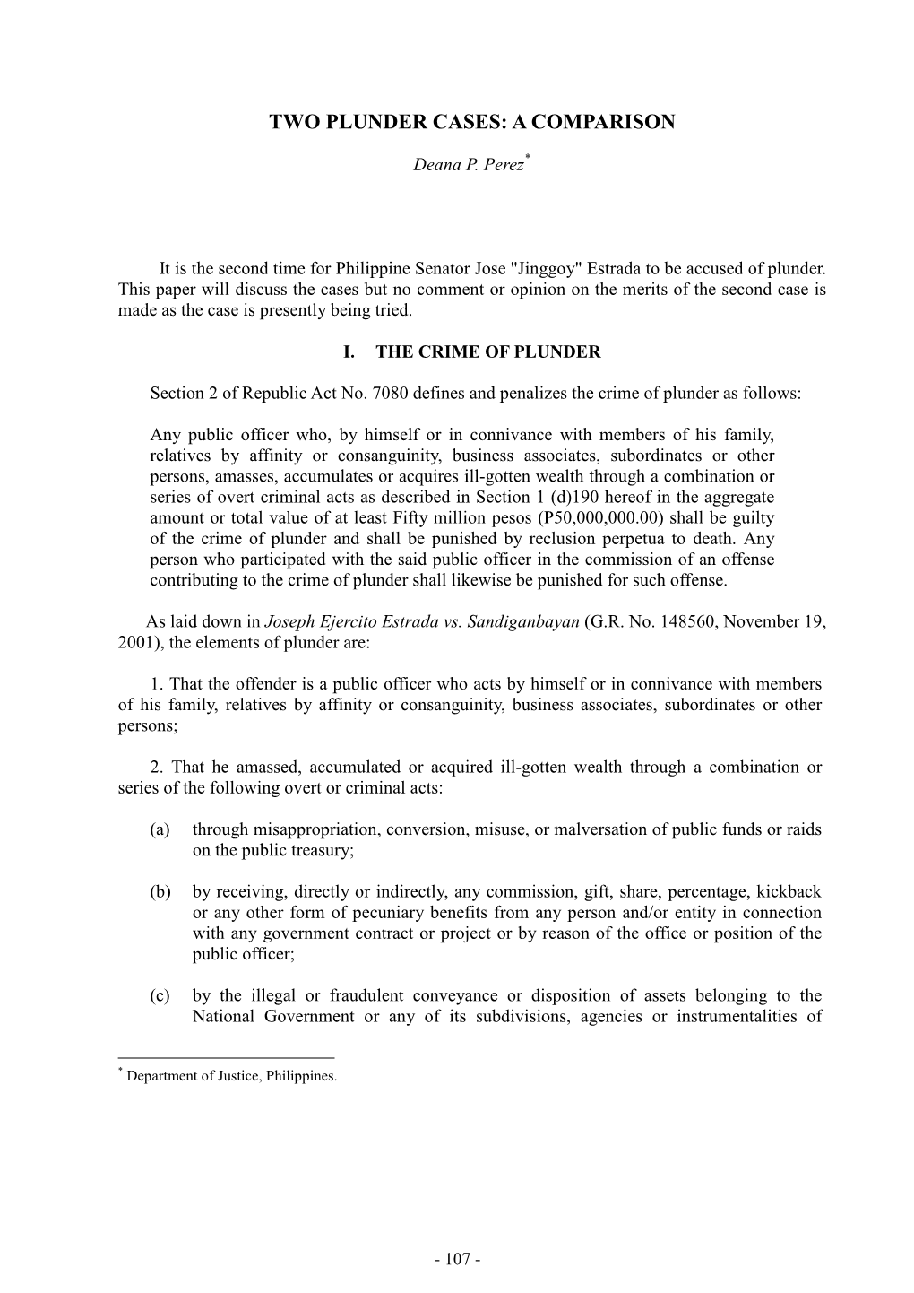 Philippines, Department of Justice (PDF: 256KB)