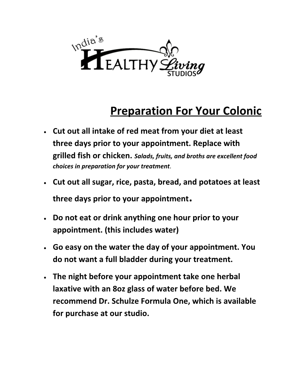 Preparation for Your Colonic