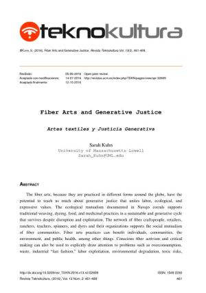 Fiber Arts and Generative Justice, Revista Teknokultura Vol