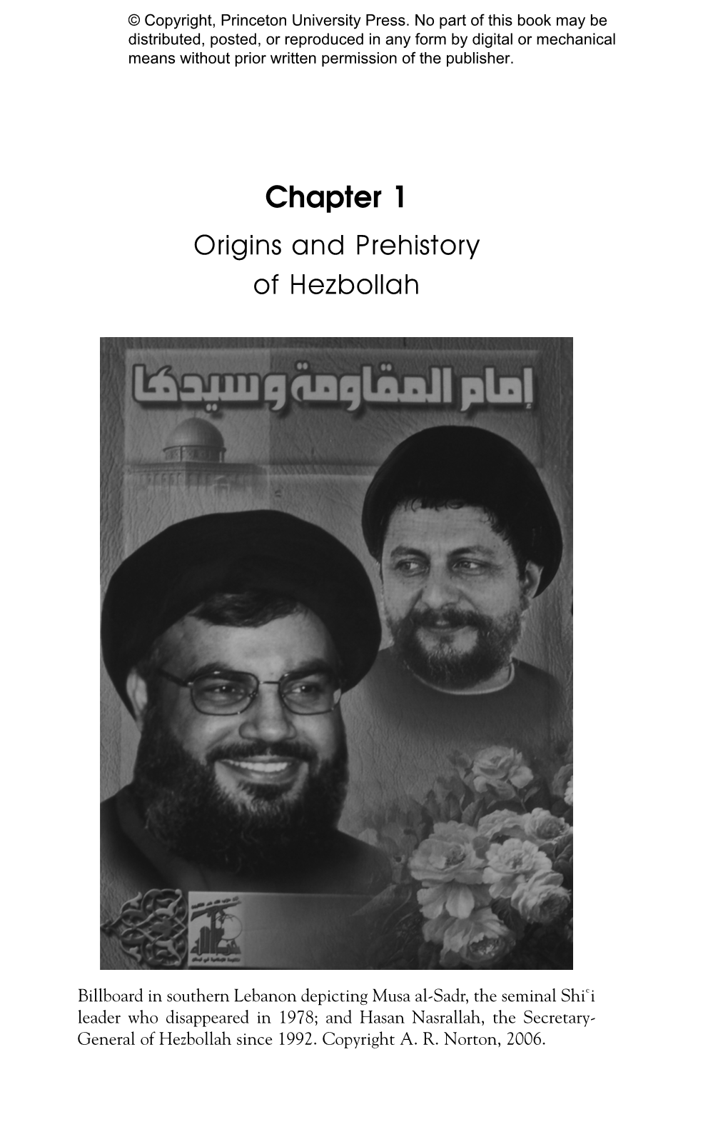 Chapter 1 Origins and Prehistory of Hezbollah