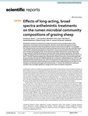 Effects of Long-Acting, Broad Spectra Anthelmintic Treatments on The