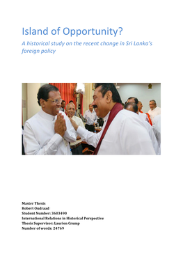 Island of Opportunity? a Historical Study on the Recent Change in Sri Lanka’S Foreign Policy