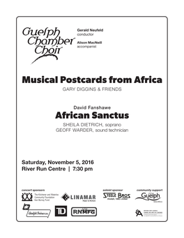 African Sanctus SHEILA DIETRICH, Soprano GEOFF WARDER, Sound Technician