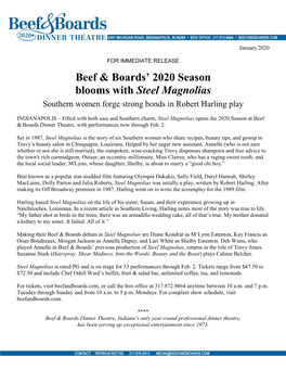 Beef & Boards' 2020 Season Blooms with Steel Magnolias