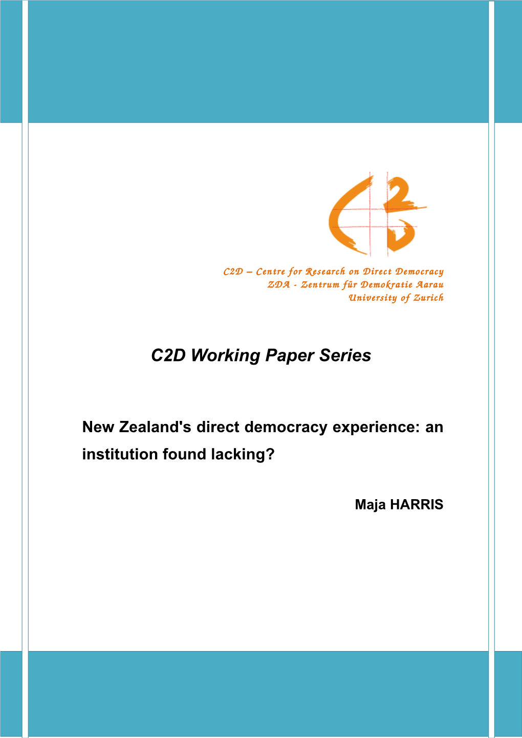 C2D Working Paper Series 2006/1