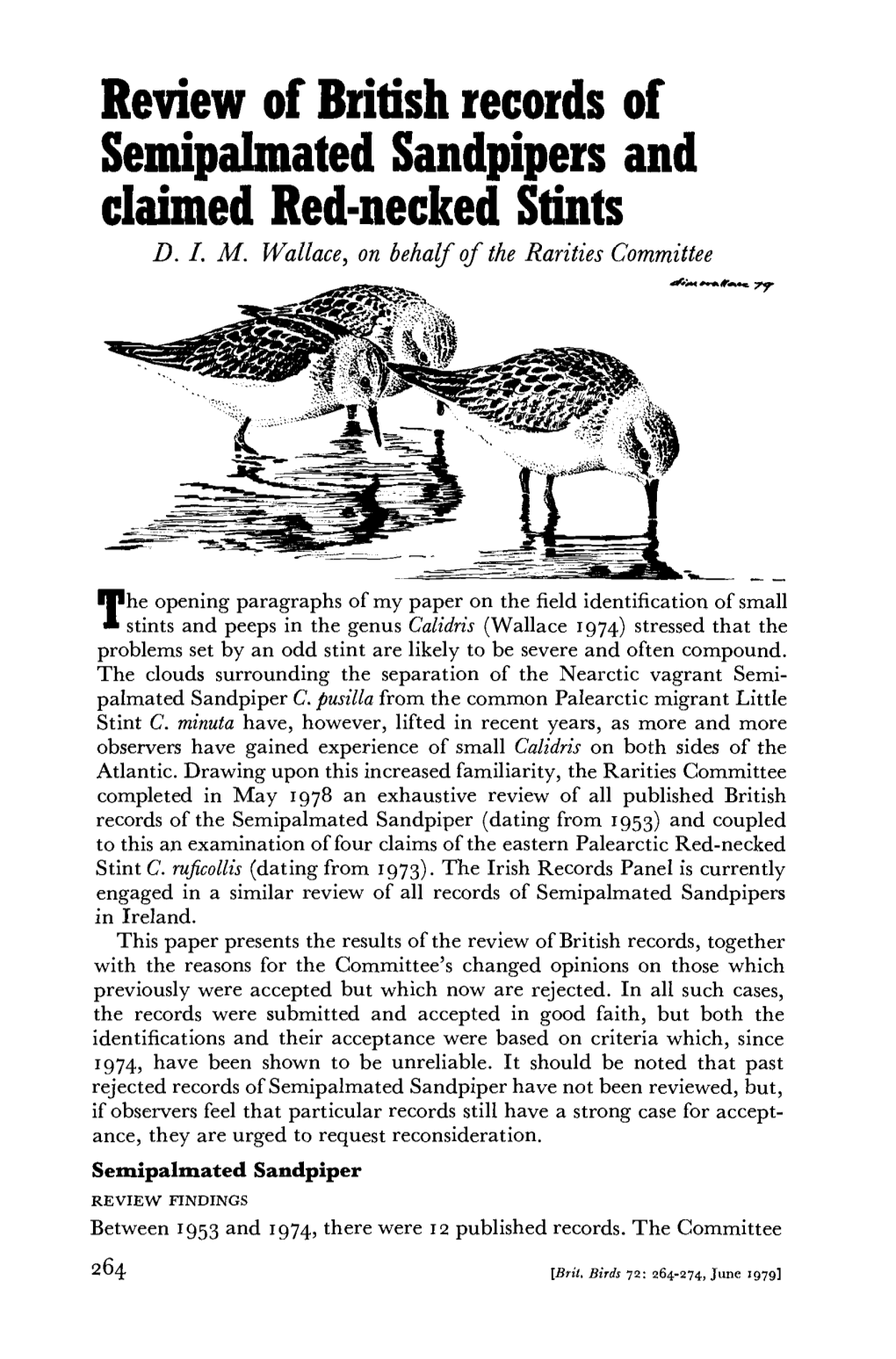 Review of British Records of Semipalmated Sandpipers and Claimed Red-Necked Stints D