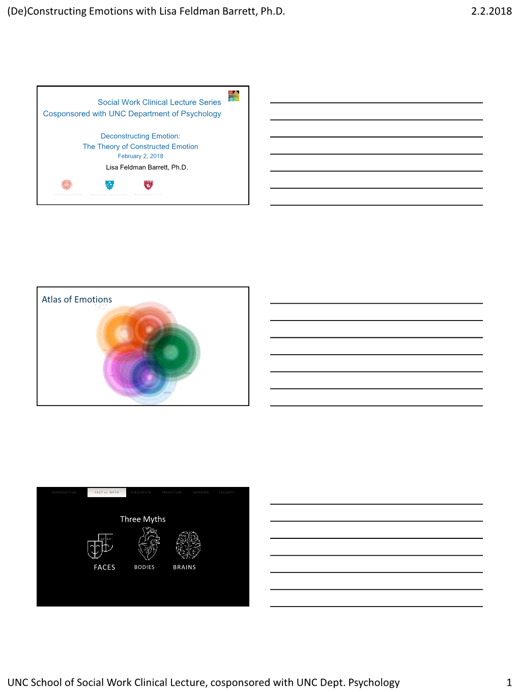 (De)Constructing Emotions with Lisa Feldman Barrett, Ph.D. 2.2.2018