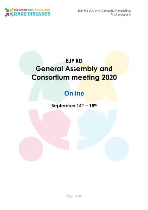 General Assembly and Consortium Meeting 2020