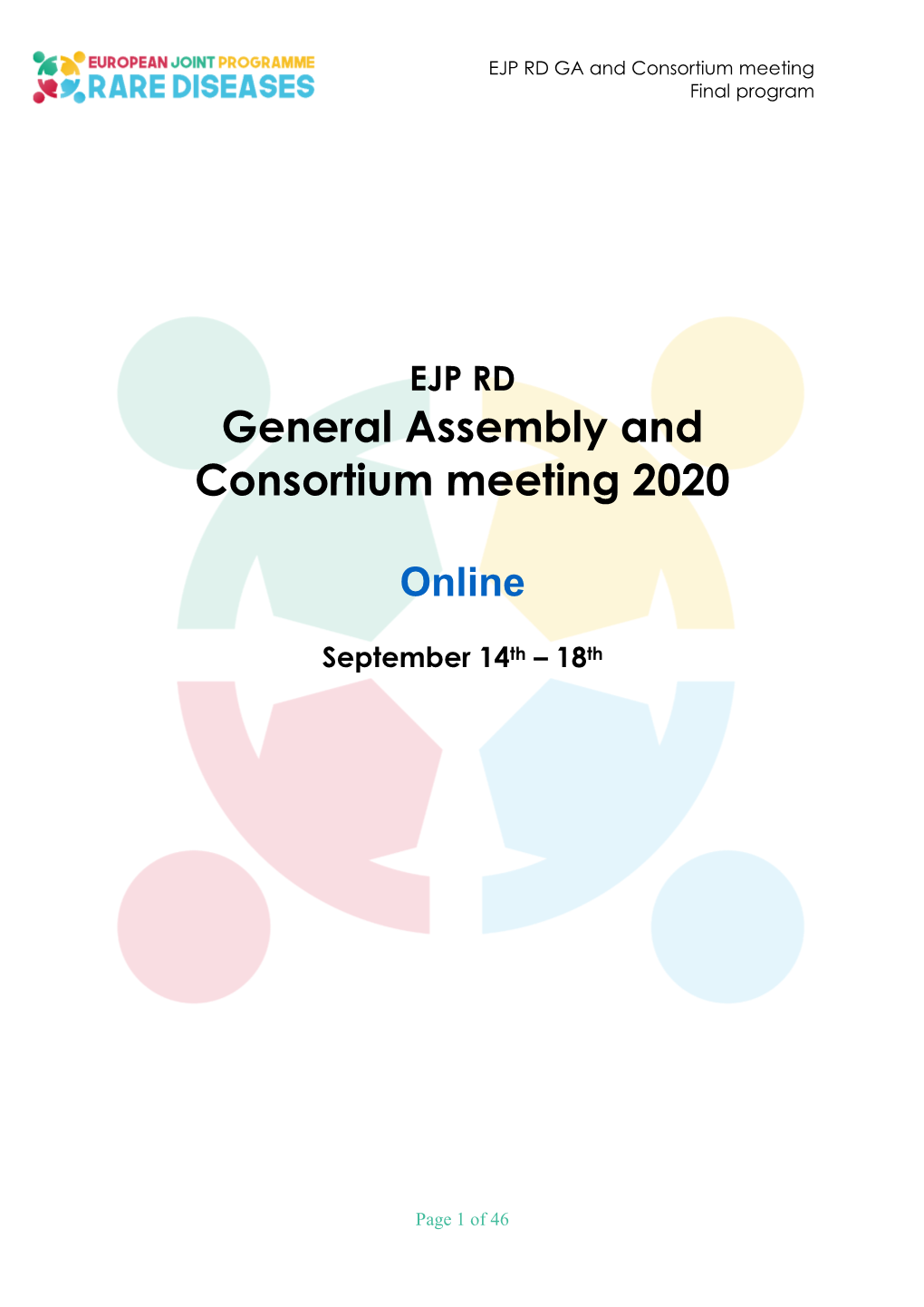 General Assembly and Consortium Meeting 2020