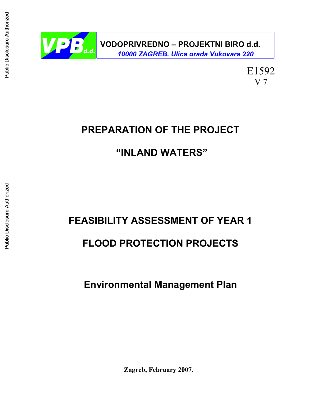 “Inland Waters” Feasibility