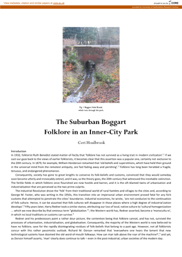 The Suburban Boggart Folklore in an Inner-City Park Ceri Houlbrook