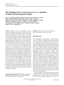 The Changing Face of Arctic Snow Cover: a Synthesis of Observed and Projected Changes