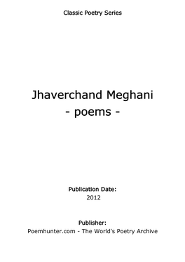 Jhaverchand Meghani - Poems
