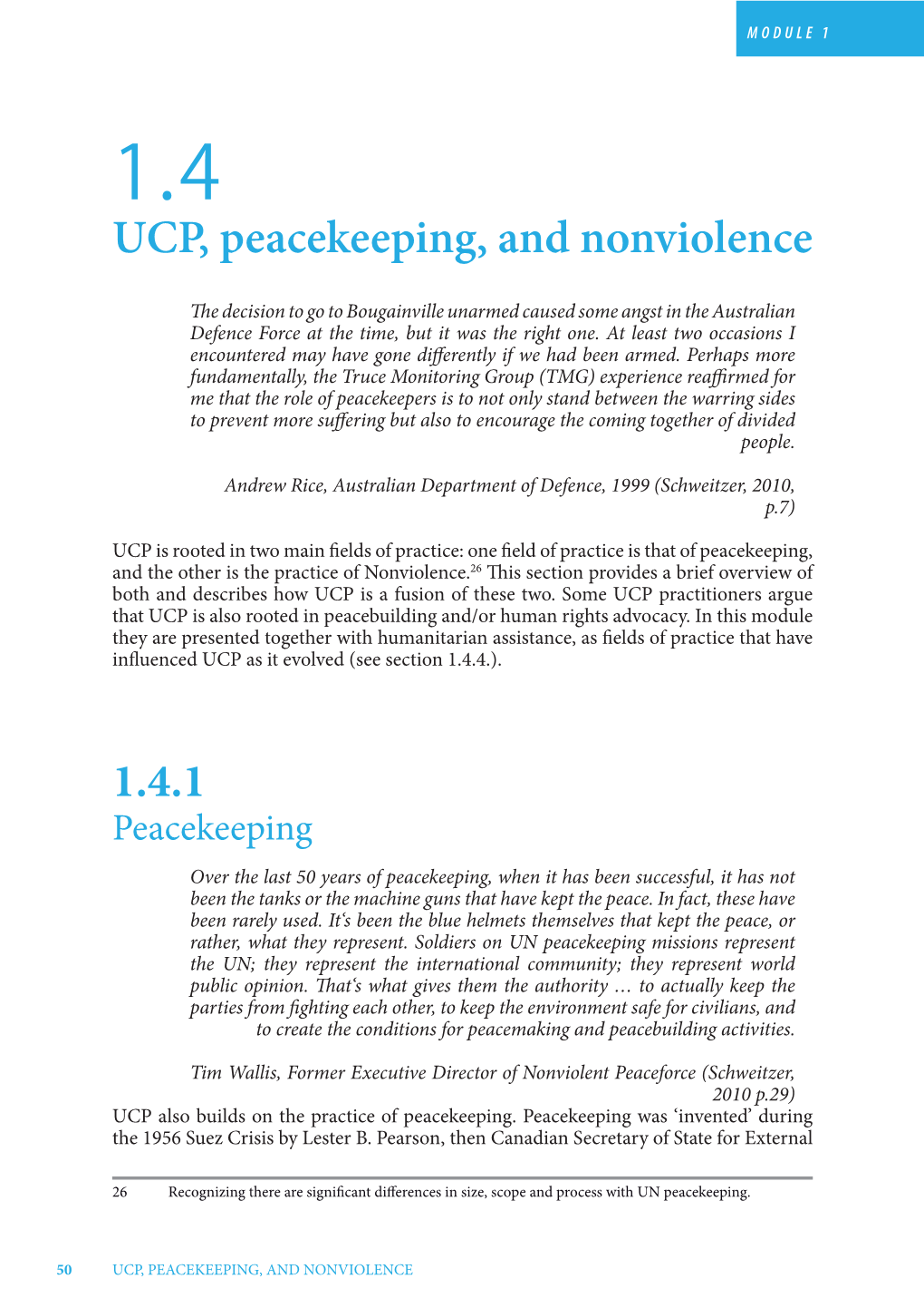 UCP, Peacekeeping, and Nonviolence 1.4.1