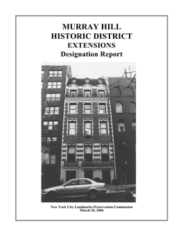 Murray Hill Historic District Extension Document 2004