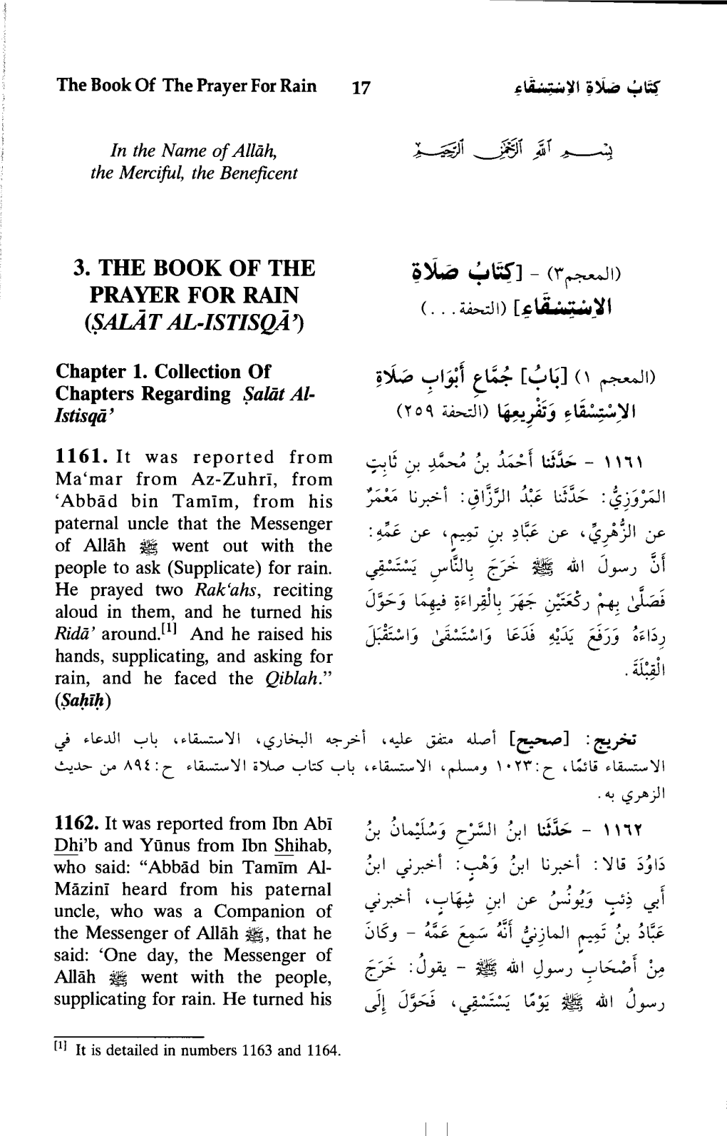 3. the Book of the Prayer for Rain (Salat Al-Istisqa)