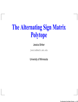 The Alternating Sign Matrix Polytope