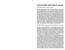 A Conversation with Calvin O. Schrag