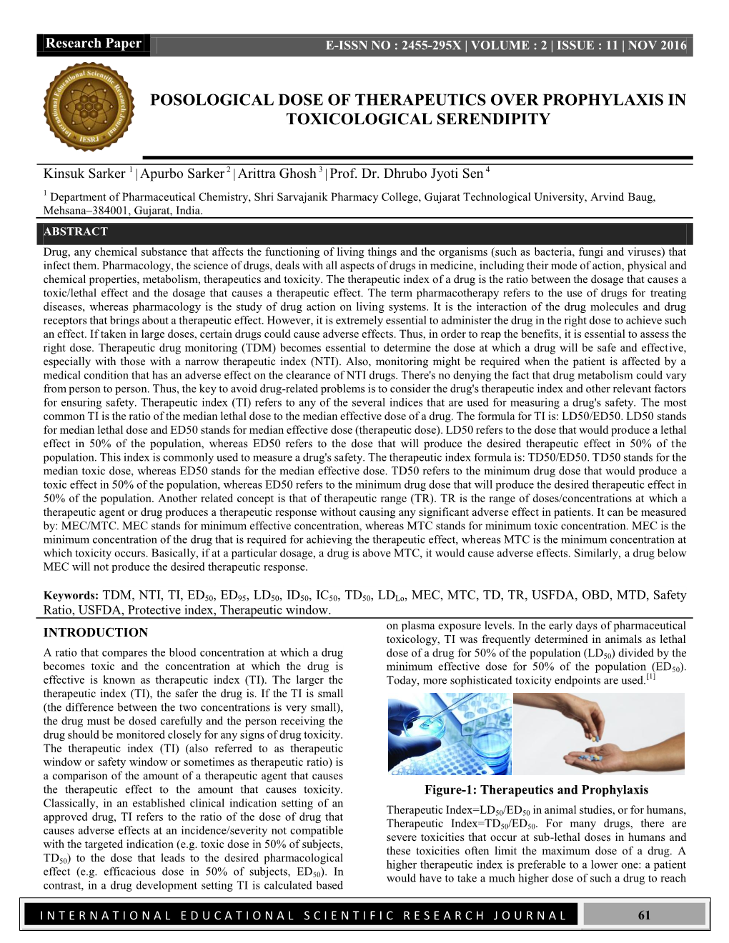 E-Issn No : 2455-295X | Volume : 2 | Issue : 11 | Nov 2016