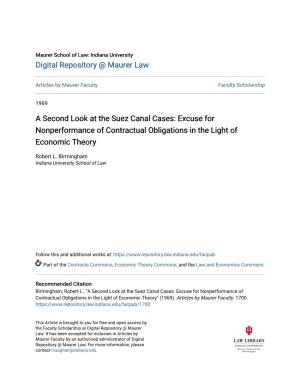 A Second Look at the Suez Canal Cases: Excuse for Nonperformance of Contractual Obligations in the Light of Economic Theory