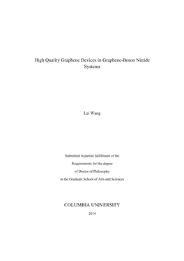 High Quality Graphene Devices in Graphene-Boron Nitride Systems