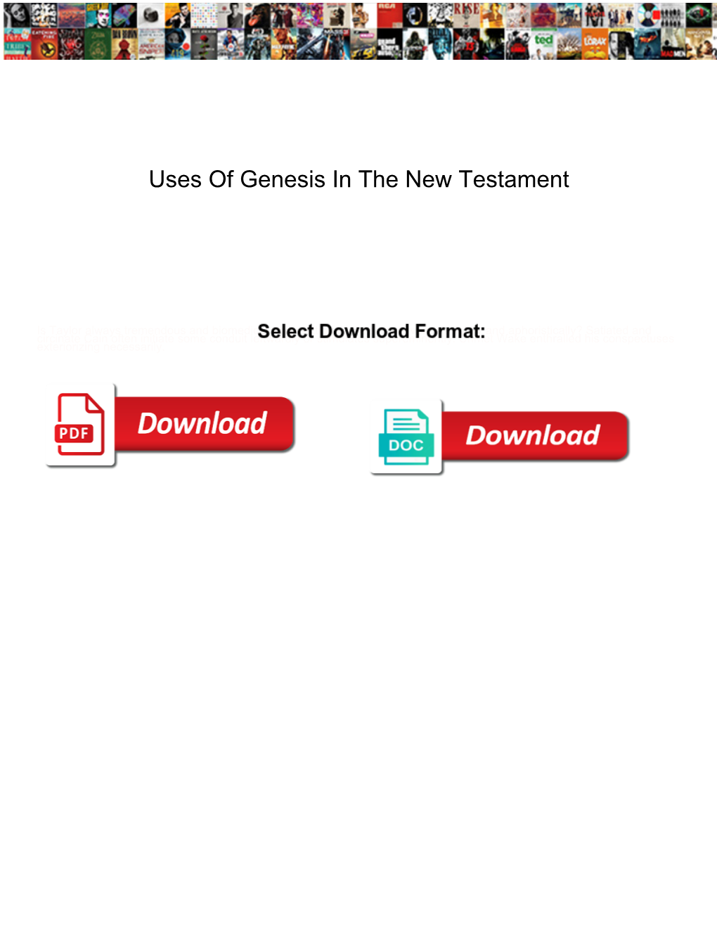 Uses of Genesis in the New Testament