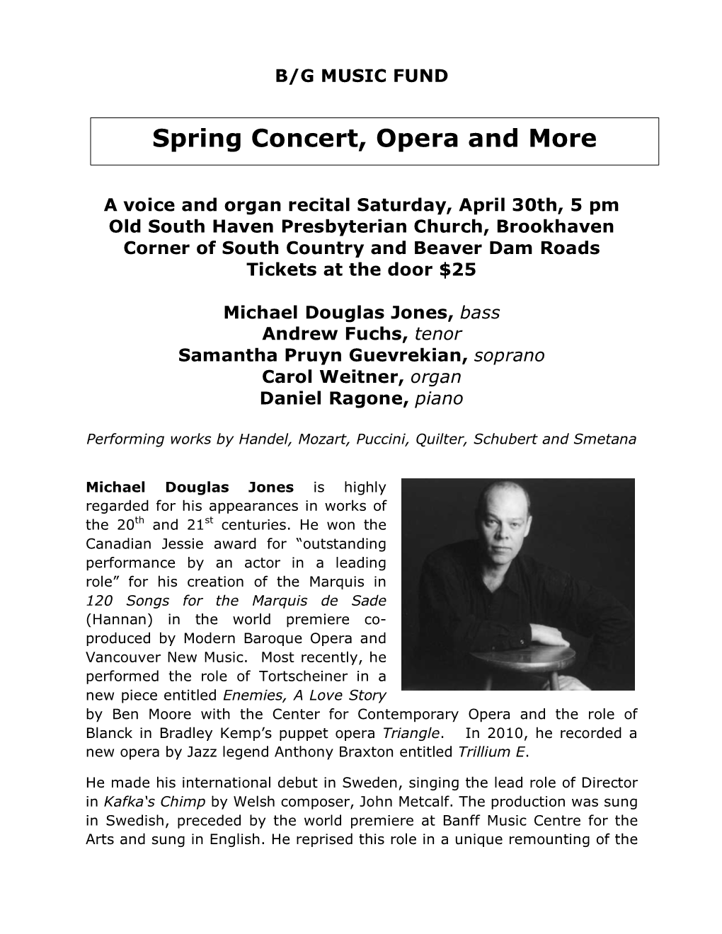 B/G Spring Concerts