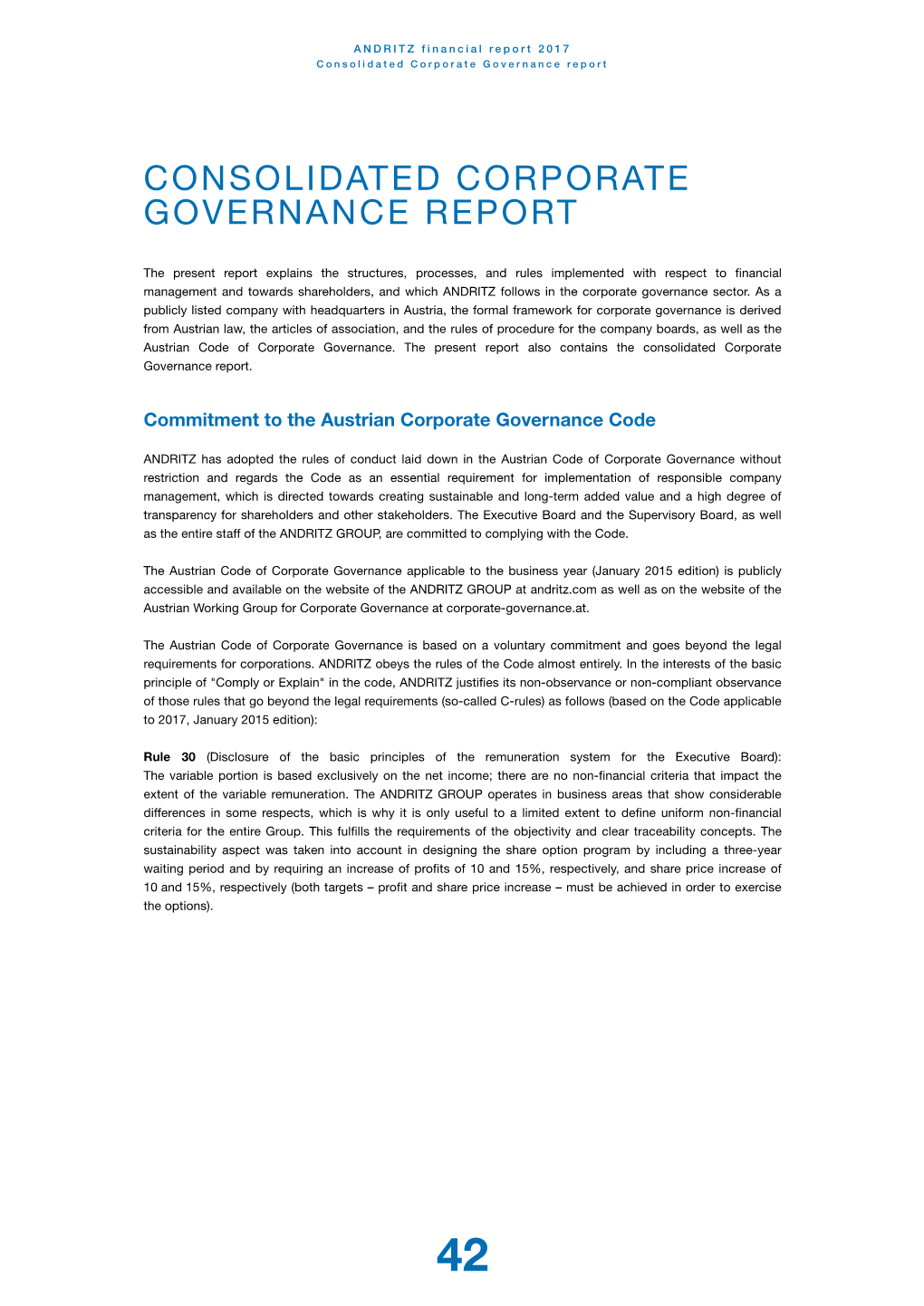 ANDRITZ Corporate Governace Report 2017
