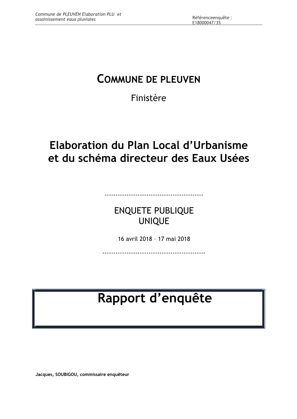 Rapport Enquete