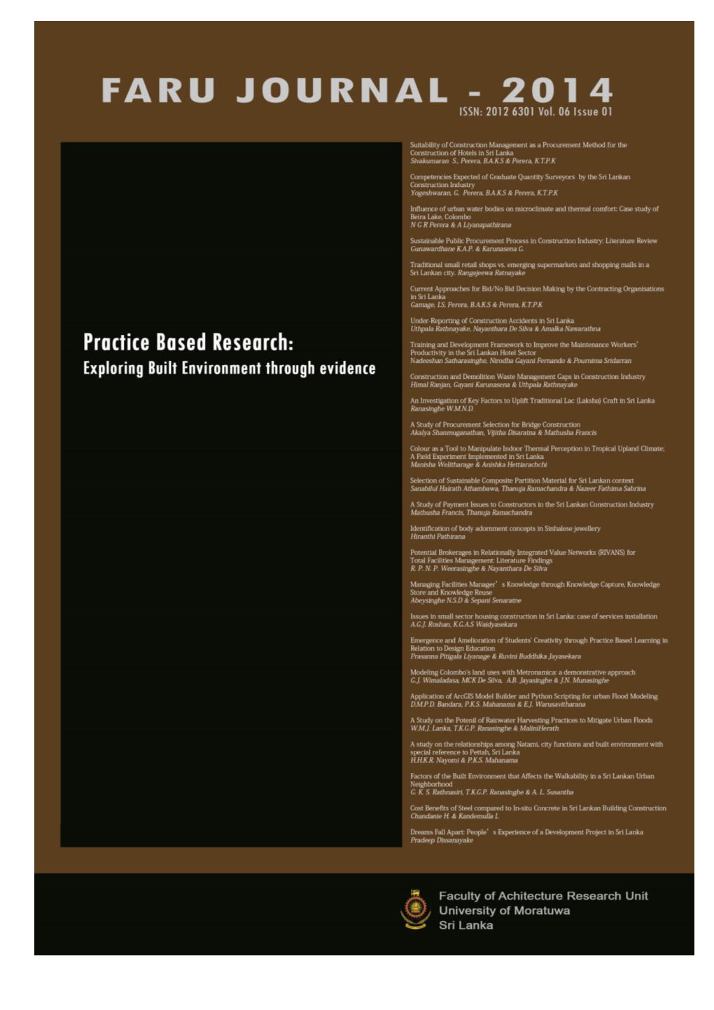 Proceedings of the 7Th FARU International Research Symposium - 2014