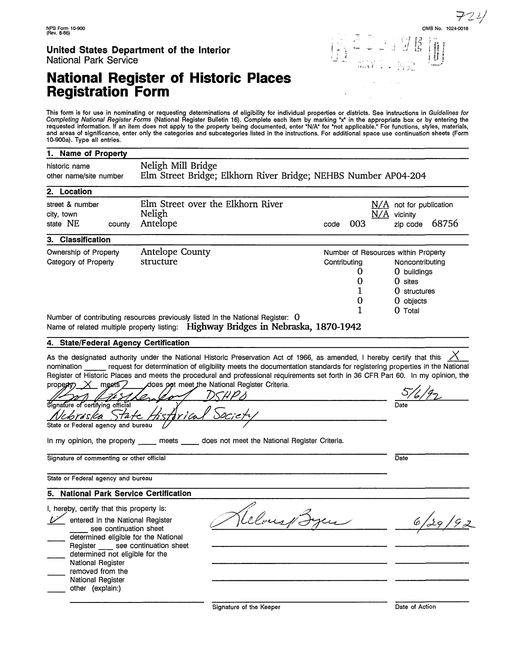 National Register of Historic Places Registration Form