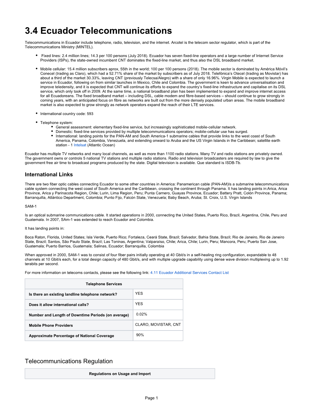 3.4 Ecuador Telecommunications