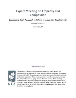 Expert Meeting on Empathy and Compassion