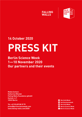 14 October 2020 Berlin Science Week 1—10 November 2020 Our