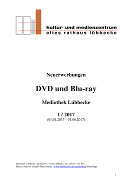 Neuerwerbungen DVD + Blu-Ray 1. Halbj. 2017