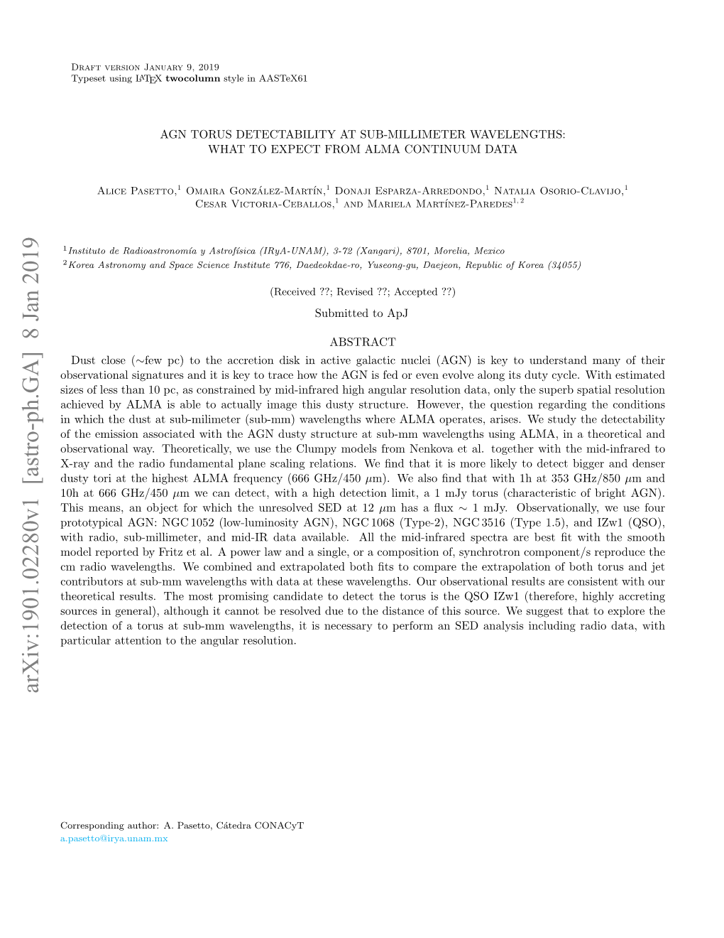 Arxiv:1901.02280V1 [Astro-Ph.GA] 8 Jan 2019