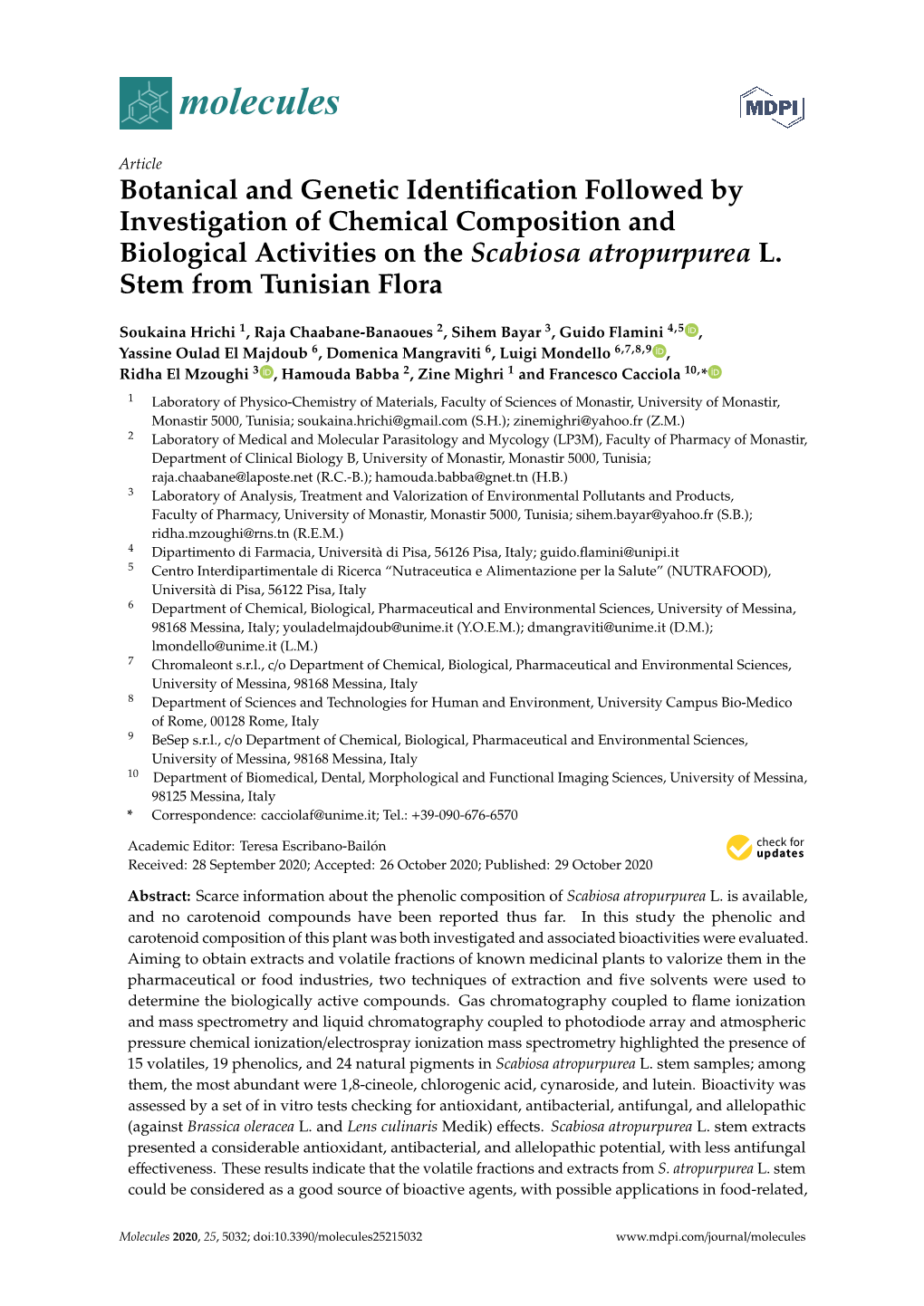 Botanical and Genetic Identification Followed by Investigation Of