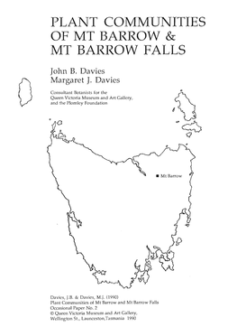 Plant Communities of Mt Barrow & Mt Barrow Falls