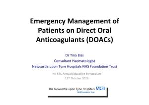 Emergency Management of Patients on Direct Oral Anticoagulants (Doacs)