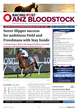 Sweet Slipper Success for Ambitious Field and Freedmans with Stay Inside | 2 | Sunday, March 28, 2021