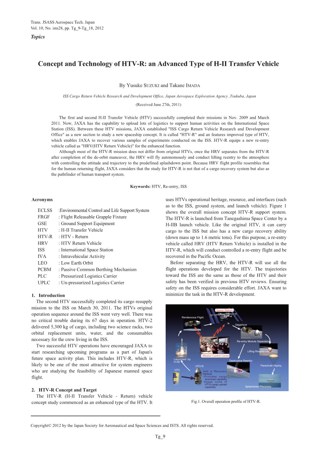 Concept and Technology of HTV-R: an Advanced Type of H-II Transfer Vehicle